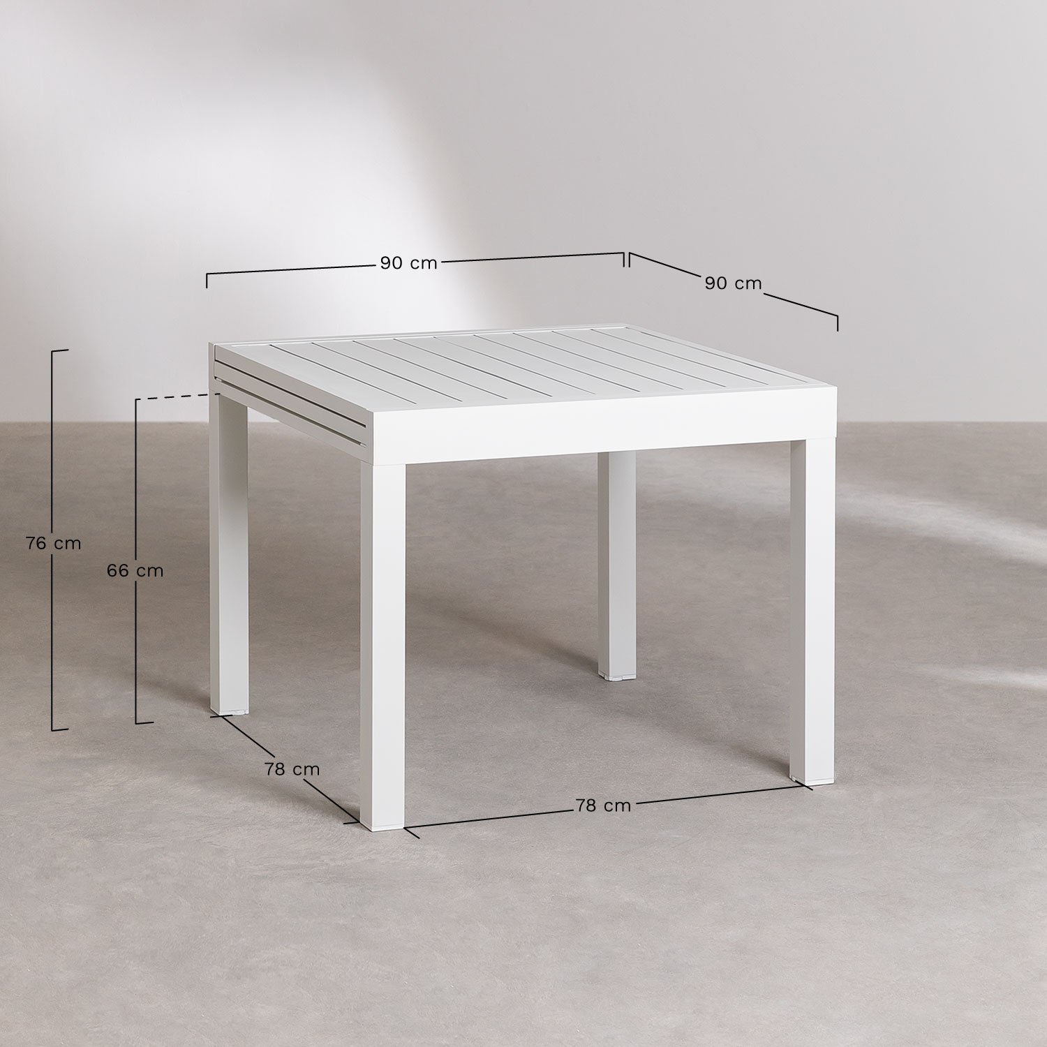 Mesa de jardín extensible aluminio 90 a 180 x 90cm