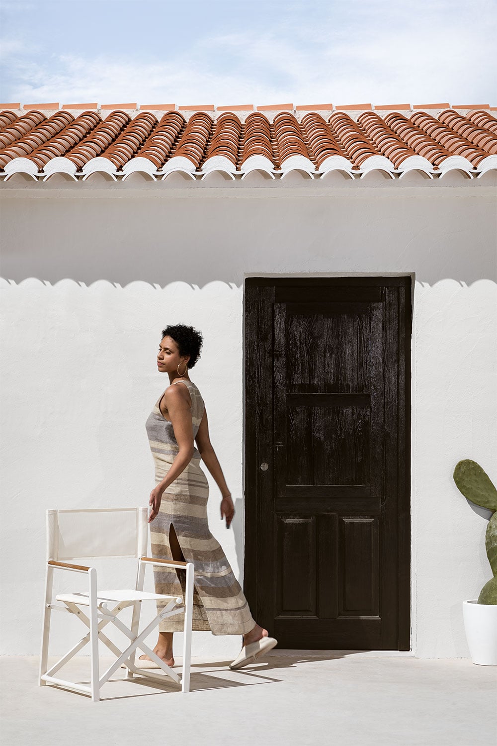 Silla de director plegable blanca