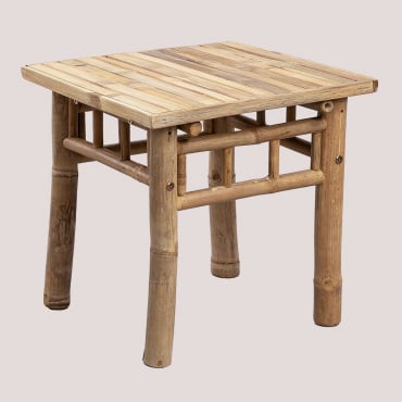 Mesa Auxiliar Para Jardín Cuadrada 45x45 Cm En Bambú Jamaik Bambú - Sklum
