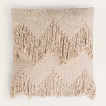 Cojín Cuadrado En Algodón (45x45 Cm) Winow Beige Crema - Sklum