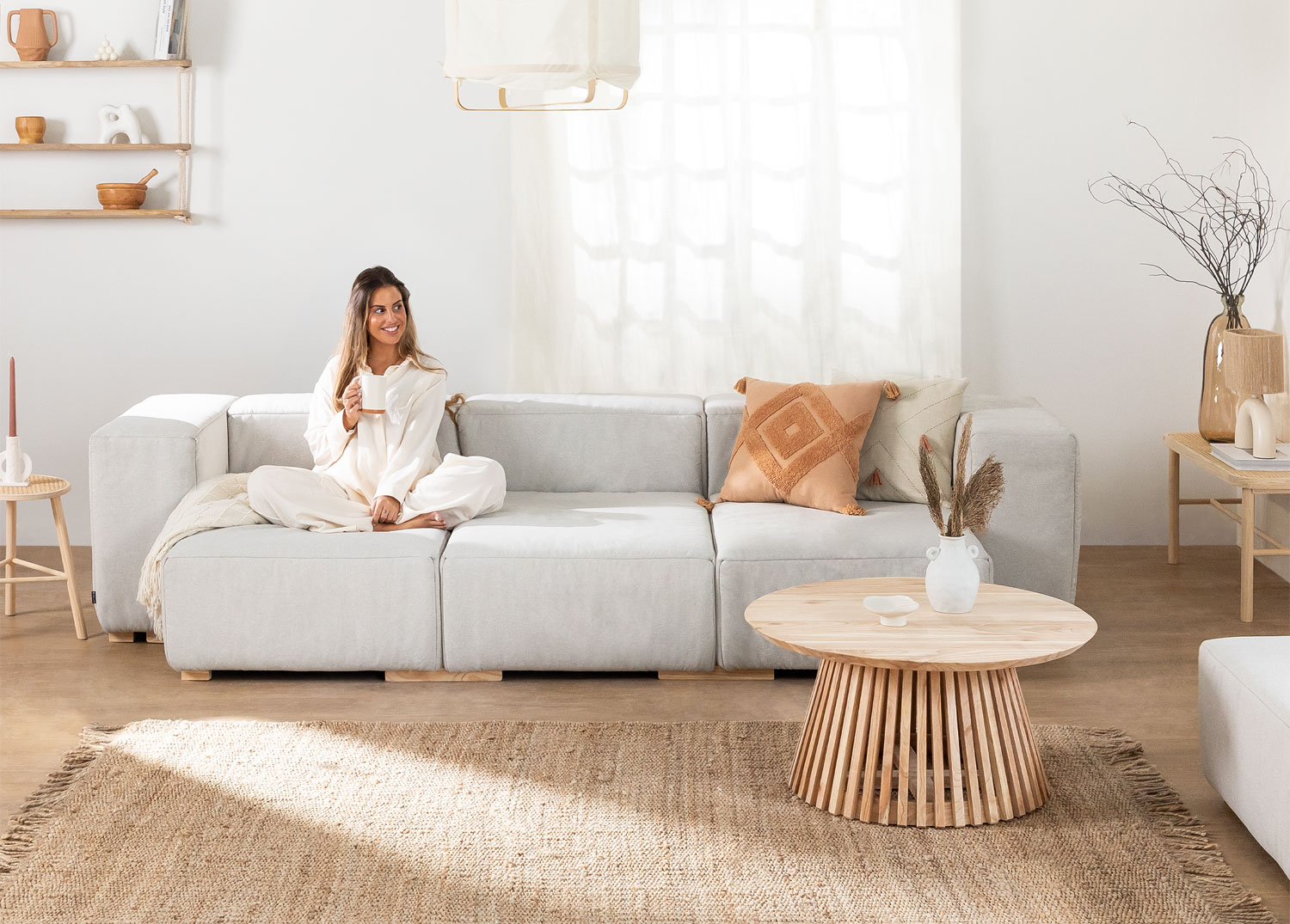 Sofá plegable de 25 cm, bandeja redonda, paleta con reposabrazos para el  hogar, estilo: bambú