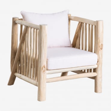 Sillón En Madera De Teca Narel Marrón Madera Natural - Sklum