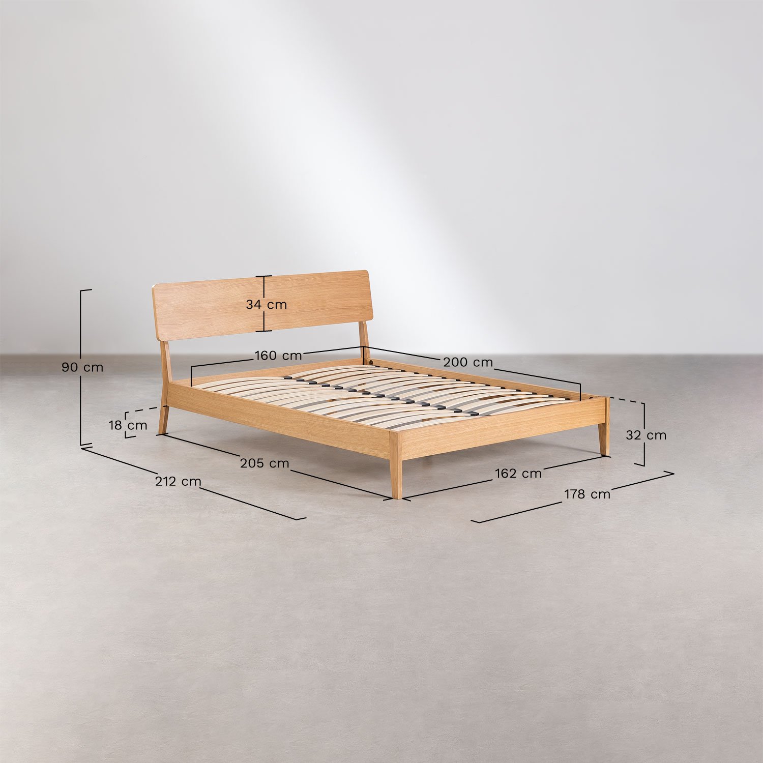 Cama en Madera Gellis         , medidas