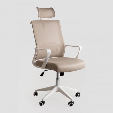 Silla De Oficina Con Ruedas Y Reposabrazos En Polipropileno Teill Colors Beige Lino - Sklum