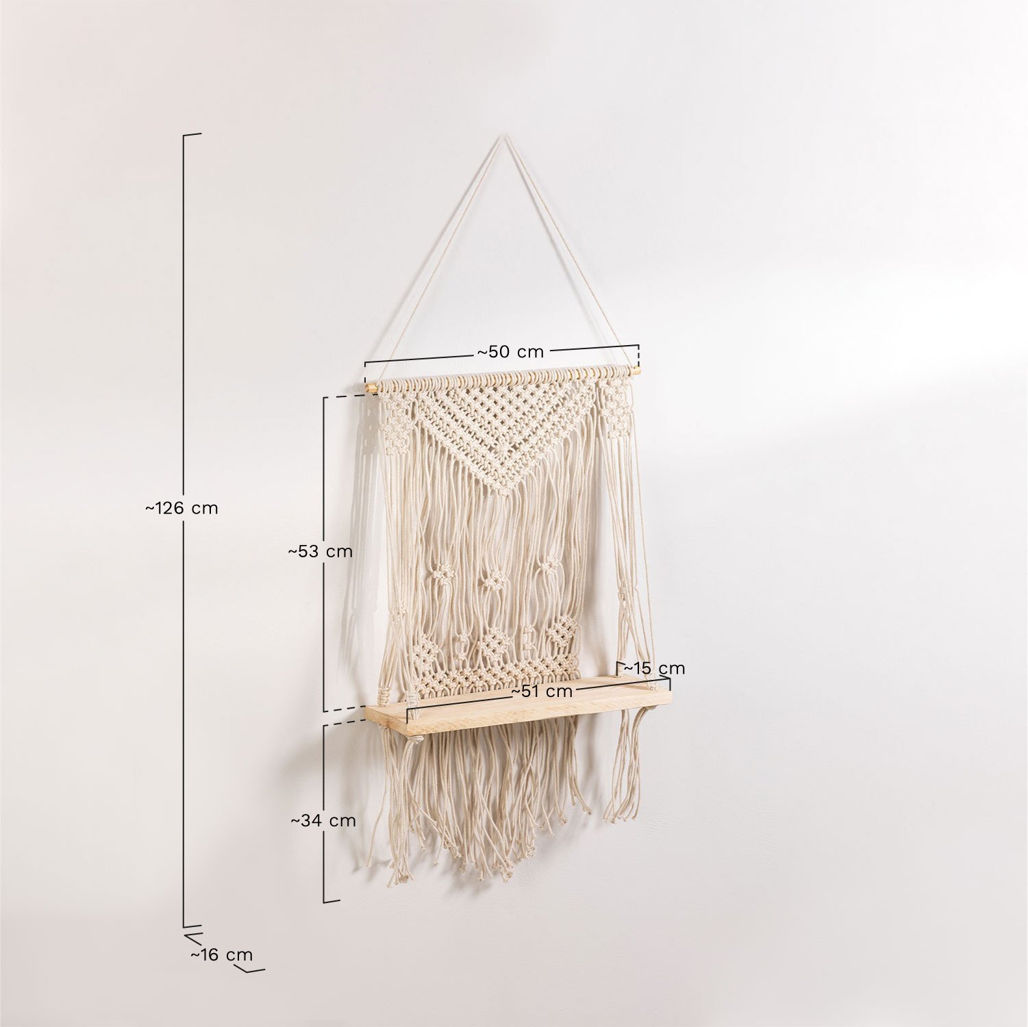 Tapiz con Estante de Pared en Algodón Elizama    , medidas