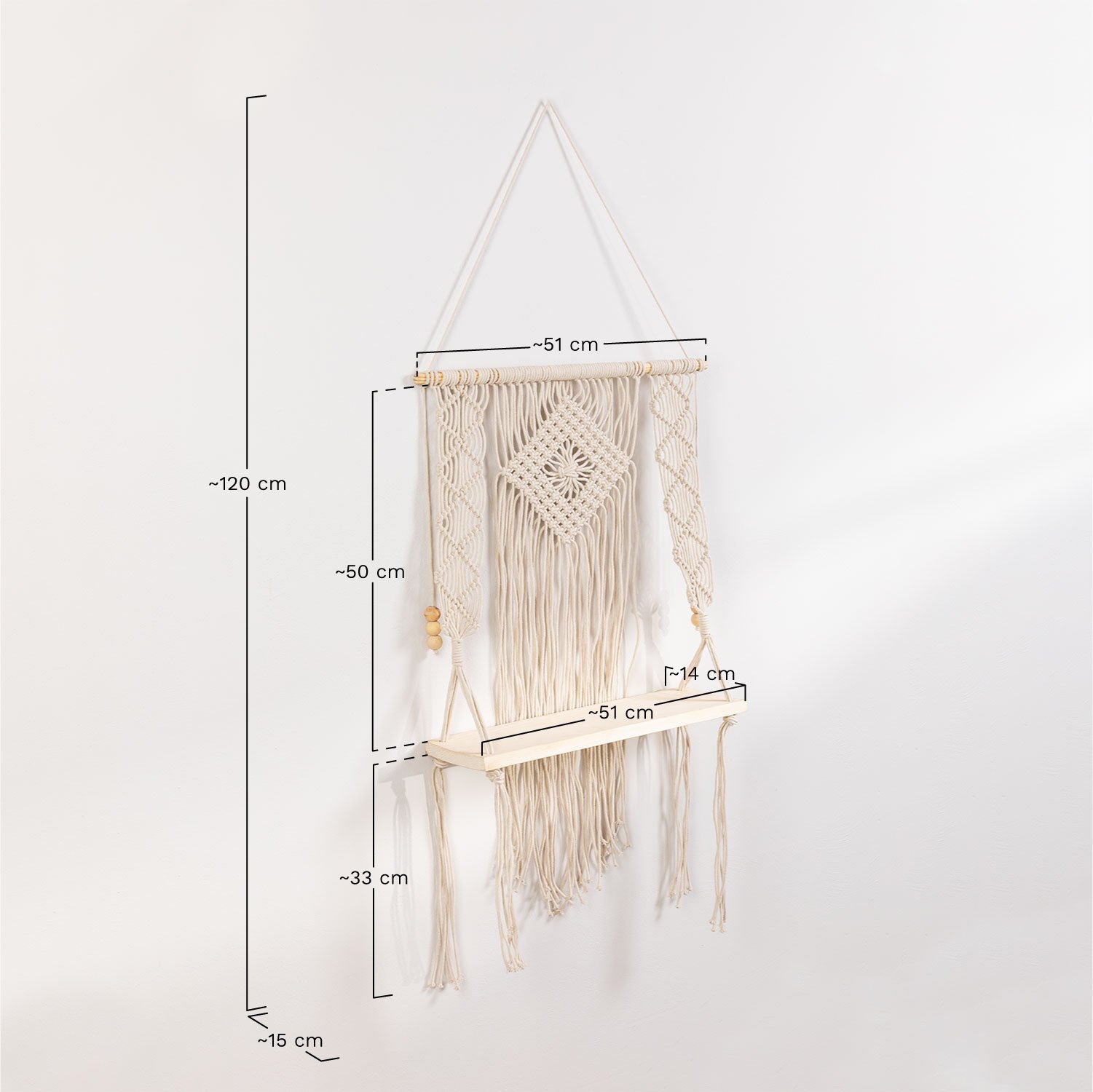 Tapiz con Estante de Pared en Algodón Elizama    , medidas