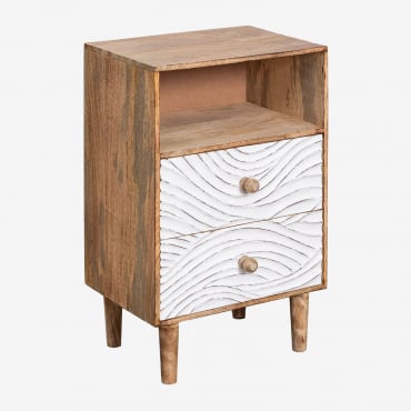 Mesita De Noche En Madera De Mango Myanna Madera Mango - Sklum