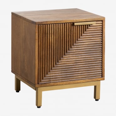 Mesita De Noche En Madera De Mango Baty Madera Mango - Sklum