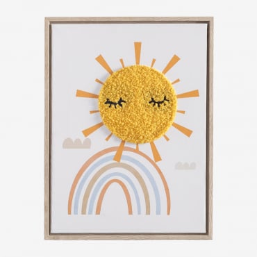Cuadro Decorativo 30x40 Cm Con Textura Textil Jamie Kids Multicolor Soft - Sklum