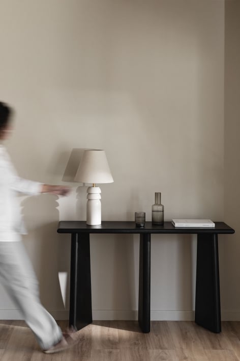 Consola recibidor en madera de acacia Ambyl - Negro