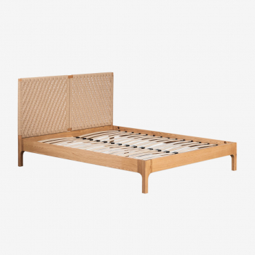 Cama En Madera Vaneysa Madera Natural & 160 X 200 Cm - Sklum