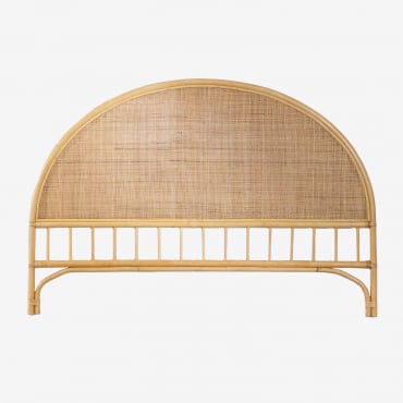 Cabecero Para Cama De 150 Cm En Ratán Yivisc Marrón Natural & 150 Cm - Sklum