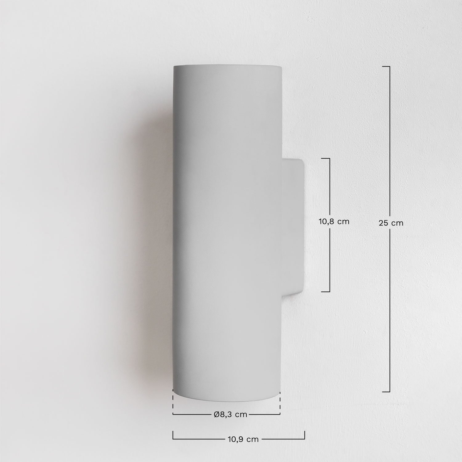 Aplique de pared para exterior en cemento Curonisy  , medidas