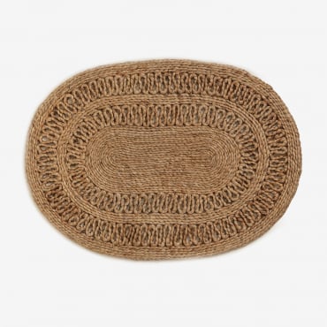 Felpudo Ovalado 45x60 Cm En Yute Koblet Yute - Sklum