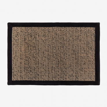 Felpudo Rectangular 40x60 En Yute Gimendy Negro - Sklum