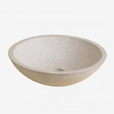 Lavabo Redondo Ø40 Cm En Cemento Zavion Blanco - Sklum