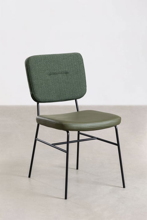 Silla de comedor en acero tapizada Milih