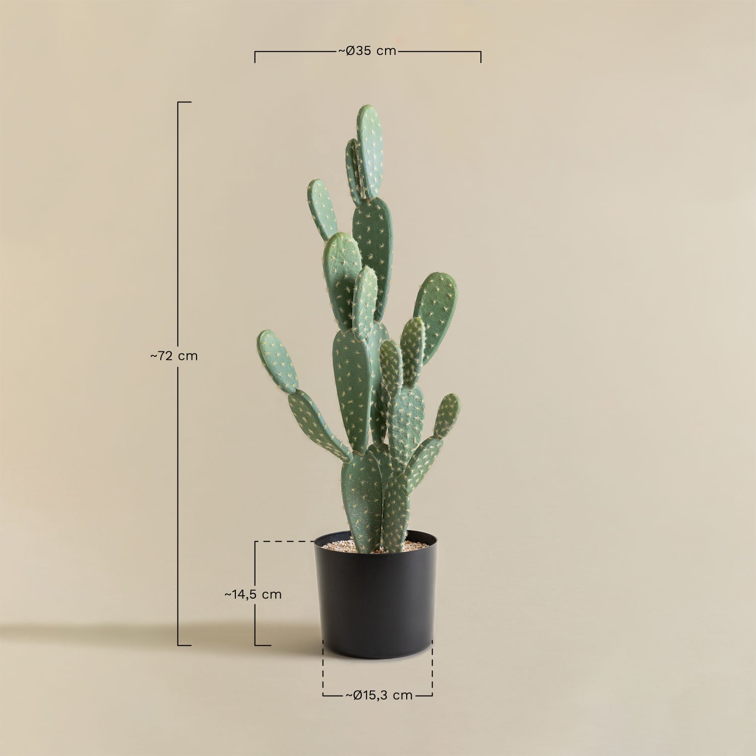 Cactus Artificial Opuntia 72 cm     , medidas
