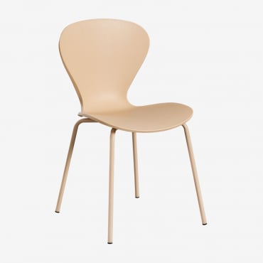 Pack De 4 Sillas De Comedor Apilables En Polipropileno Y Hierro Uit Colors Marrón Trigo - Sklum