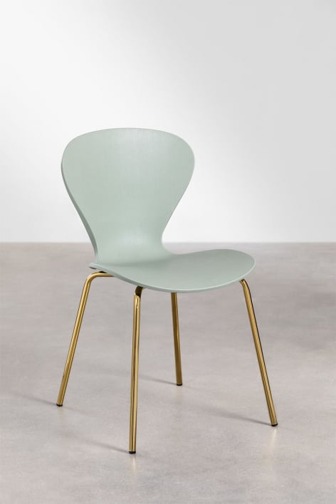 Silla de comedor apilable en polipropileno y hierro Uit - Celadón