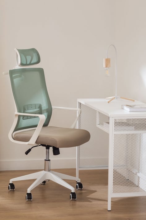 Silla de oficina con ruedas y reposabrazos en polipropileno Teill Colors