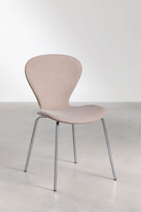 Pack de 4 Sillas de Comedor Apilables Tapizadas Uit - Marrón Nude Claro