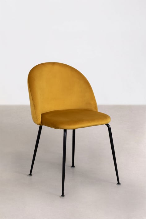 Pack de 4 sillas de comedor en terciopelo Kana Design