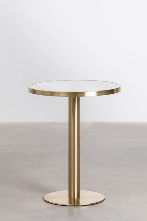 Mesa de bar redonda Ø60 cm en gres Manhattan