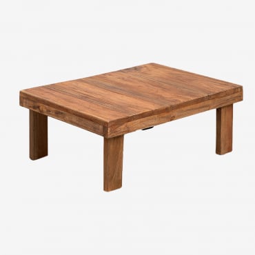 Mesa De Centro Rectangular 60x45 Cm En Madera Reciclada Devid Madera Reciclada - Sklum