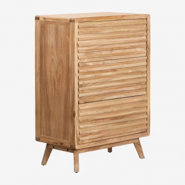 Cómoda 70x40 Cm En Madera Deleyna Marrón Madera Natural - Sklum