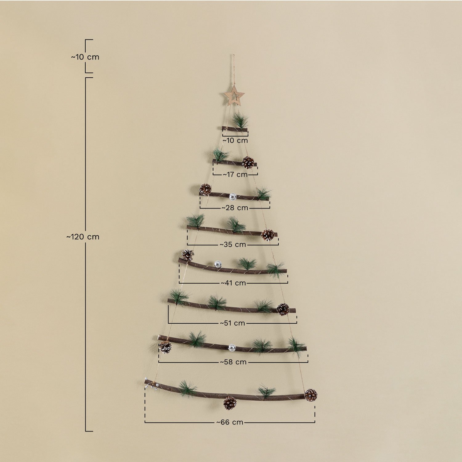 Árbol de Navidad LED para pared Iber   , medidas