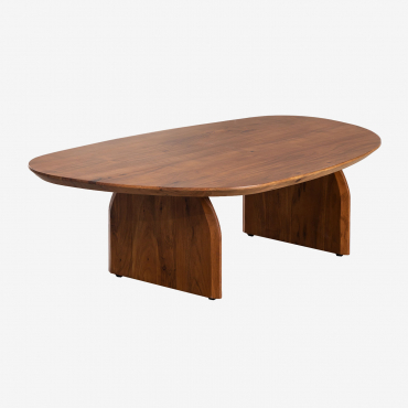 Mesa De Centro 135x80 Cm En Madera Bedum Marrón Fresno - Sklum