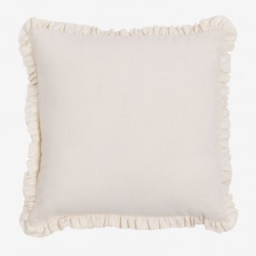 Cojín Cuadrado 40x40 Cm En Algodón Arassu Blanco Gardenia - Sklum