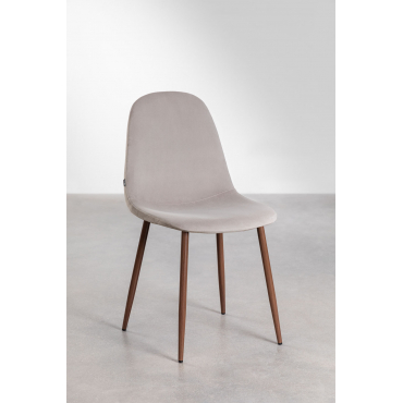 Set 2 sillas terciopelo rosa con patas madera 52x63x100 asiento: 48 Mod.  84136