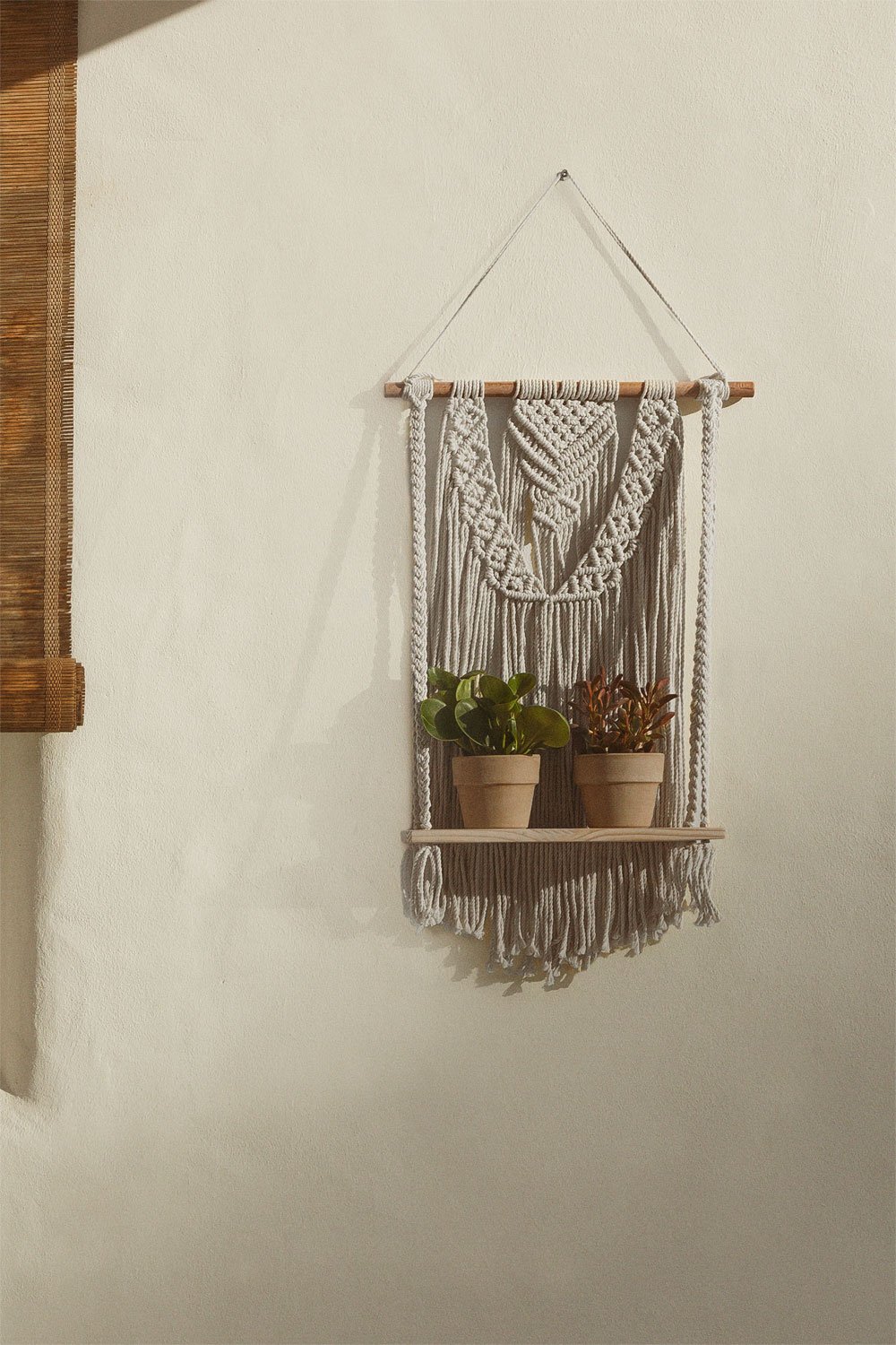 Portavelas vidrio macramé 19 cm – Petra Decora