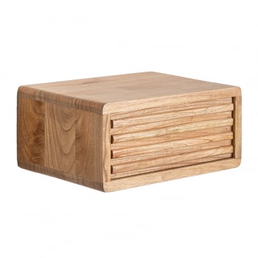 Mesita De Noche Flotante 45x30 Cm En Madera Deleyna Marrón Madera Natural - Sklum