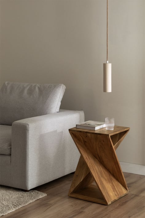 Mesa auxiliar cuadrada 40x40 cm en madera de acacia Gorvea