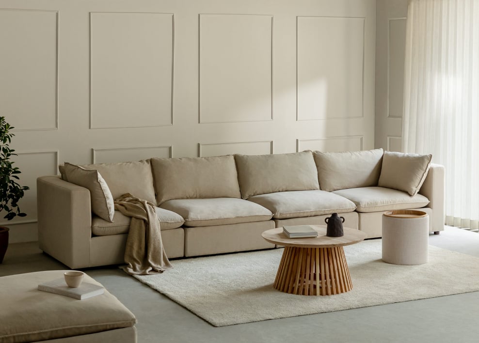 Sofá modular esquinero de 4 piezas Estefan Style - Beige Tapioca