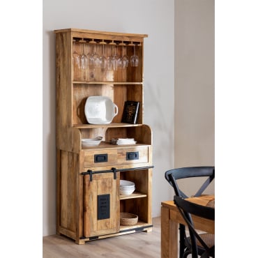 Alacena con 2 cajones en madera de mango Uain