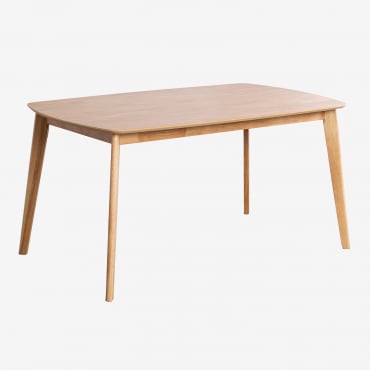 Mesa De Comedor Rectangular 150x90 Cm En Madera Elba Madera Natural - Sklum