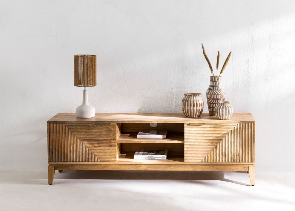Mueble TV 165x40 cm en madera de mango Baty Design