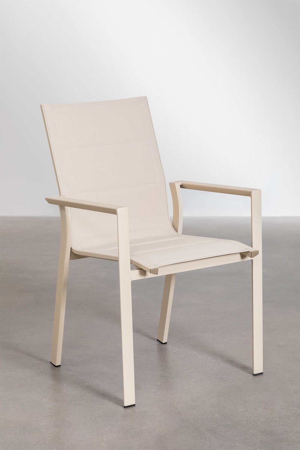 Pack 4 sillas de jardín de aluminio con apoyabrazos