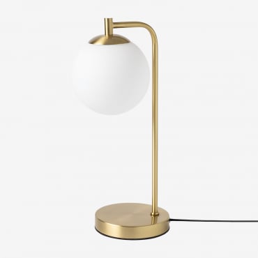 Lámpara De Mesa Con Bola De Cristal Uvol Dorado - Sklum