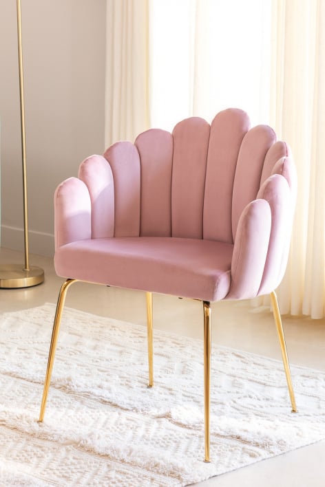 Silla de comedor en terciopelo Markina - Peonia