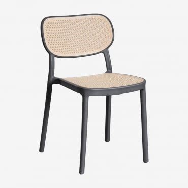 Pack De 4 Sillas De Comedor Apilables En Polipropileno Omara Gris Grafito - Sklum