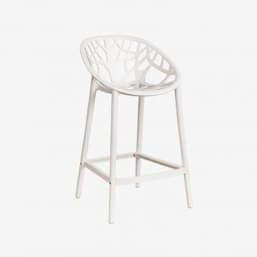 Pack de 4 taburetes altos de plástico blanco gardenia ↑65 cm ORES - Sklum
