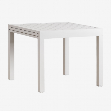 Mesa De Jardín 90-180x90 Cm Extensible En Aluminio Starmi Blanco Gardenia - Sklum