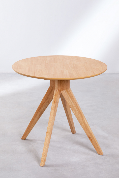 Mesa de cocina redonda Ø80 cm en madera Sekiz