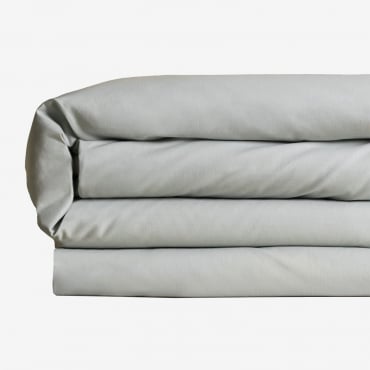 Funda Nórdica En Algodón Percal De 180 Hilos Para Cama De 90 Cm Agassi Azul Bruma & Cama 90cm (150 X 220 Cm) - Sklum