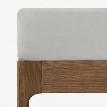 Sábana Bajera En Algodón Percal De 180 Hilos Para Cama De 90 Cm Agassi Azul Bruma & Cama 90cm (90 X 200 X 40 Cm) - Sklum